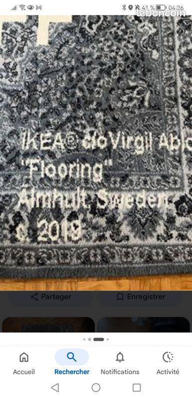 Tapis keep off virgil abloh x ikea 133cm par 195cm - Décoration