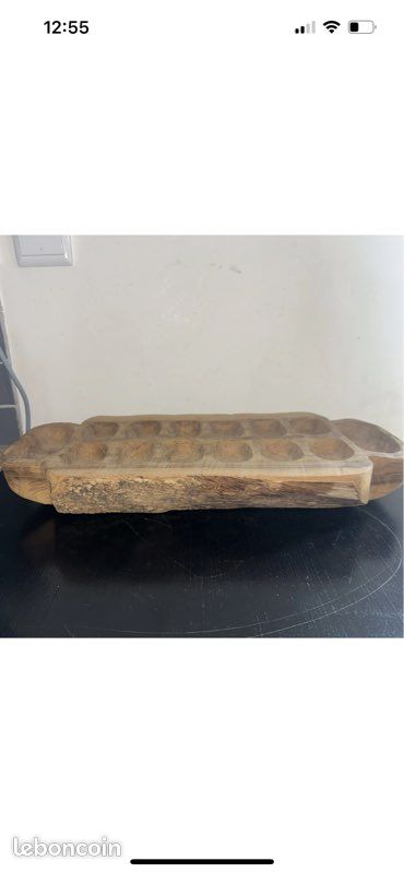 A2 / jeu africain art africain awale artisanale / en bois brut 4,5kg (image 9)