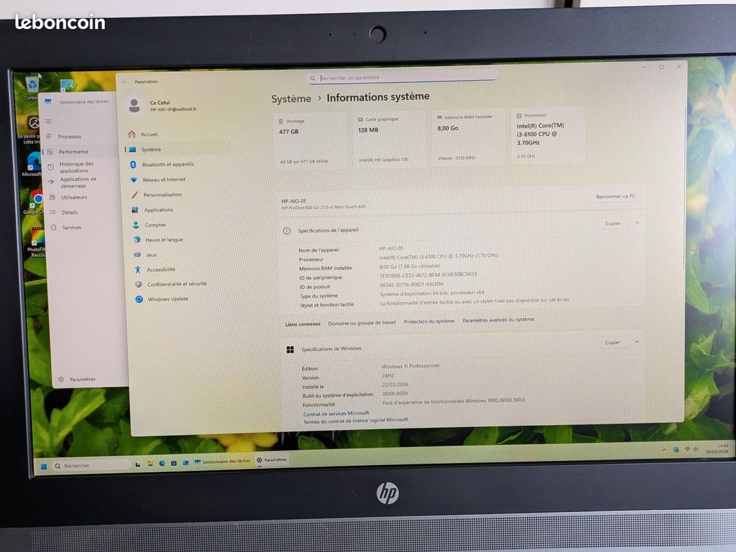 Ordinateur bureau HP tout en un - Windows 11 (image 8)