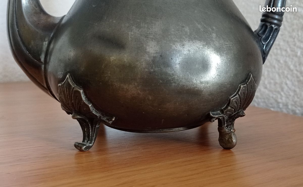 Cafetière théière anglaise en étain XIXème (image 2)