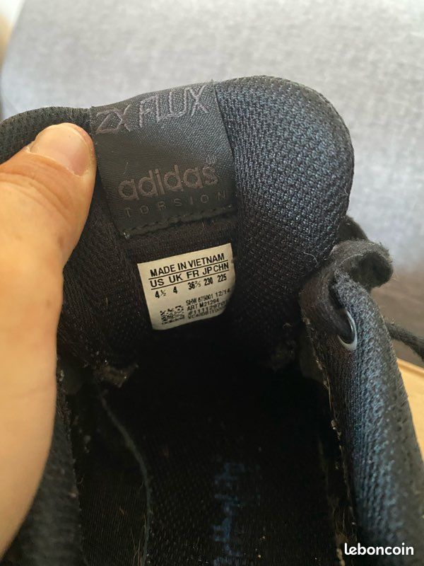 Paire de baskets 👟 ADIDAS modèle ZX FLUX TORSION noires & Blanches SANS BOÎTE T36,5 MIXTE TBÉ (image 7)