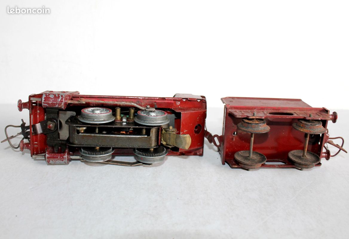 Locomotive à Vapeur Mécanique Hornby échelle O - Rouge - Avec Tender - En L'état