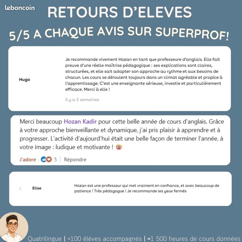 Professeur d’anglais - Soutien scolaire LE MANS (image 2)