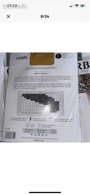 Gerbe 37 paires de collants et bas taille 1 (image 6)