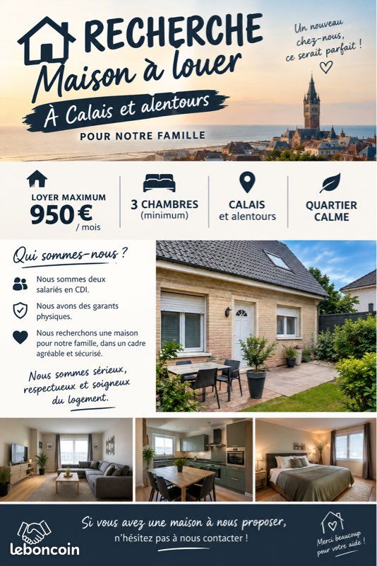 Maison 5 pièces 75 m² · à Calais · 75 m² · 950 €/mois