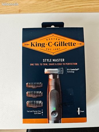Kit De Tondeuse Gillette Style Master Plus+ - Tondeuse + Socle + 4 Sabots, Neuf
