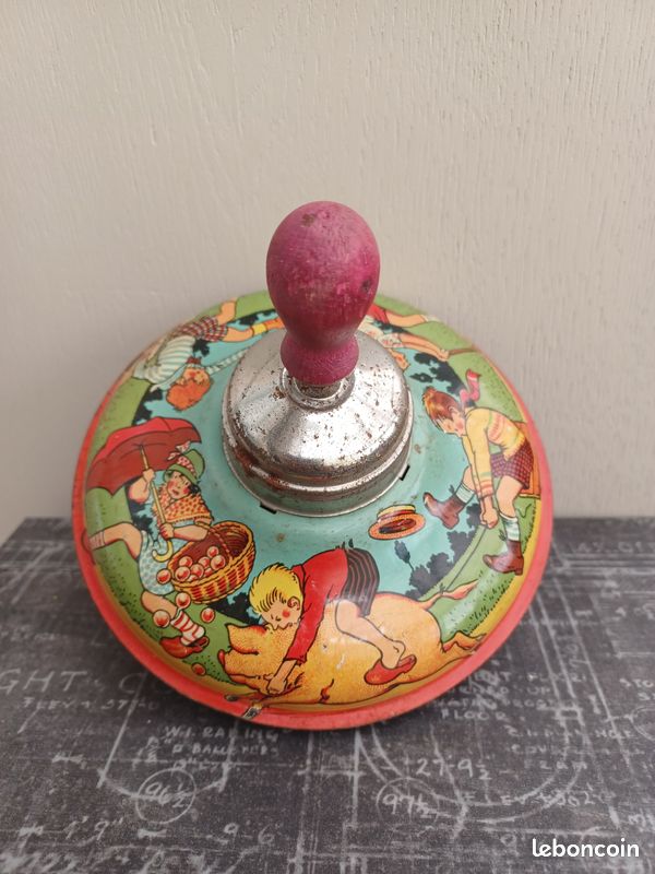 Rare toupie ou toupie ancienne française de 1870 - jouet