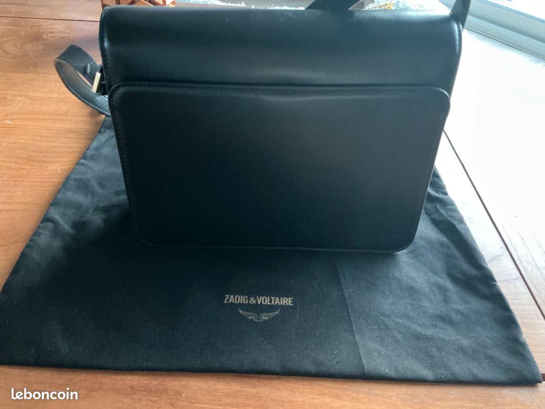 Sac Zadig & Voltaire Le City Calfskin – Cuir Bleu, Anse Métal Argenté – Taille Moyenne – Neuf Avec étiquettes