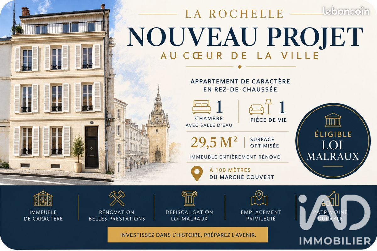 Appartement 2 pièces 30 m² · à La Rochelle · 30 m² · 229 900 €
