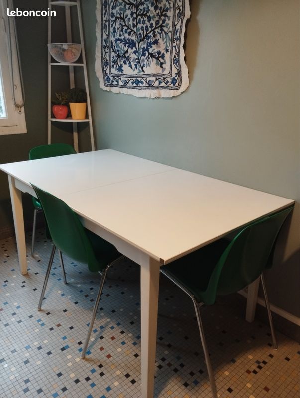 Table blanche 85x150cm avec rallonge (image 2)