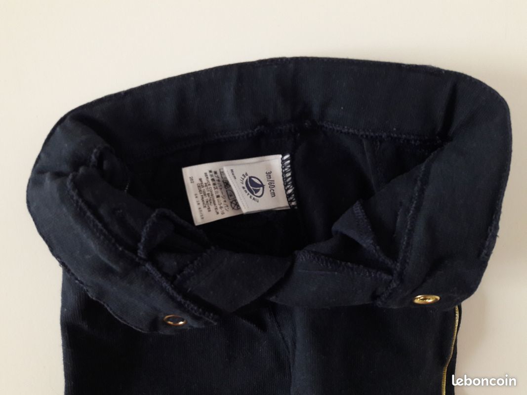 Pantalon bleu marine bébé garçon 3 mois Petit bateau (image 3)