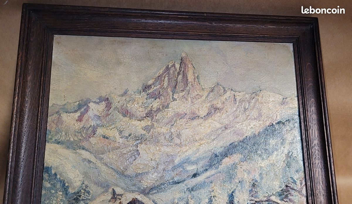 ANCIEN PEINTURE SUR Toile Paysage Signe Paul Guenoux Huile Tableau Cadre EUR 45,00 - FR