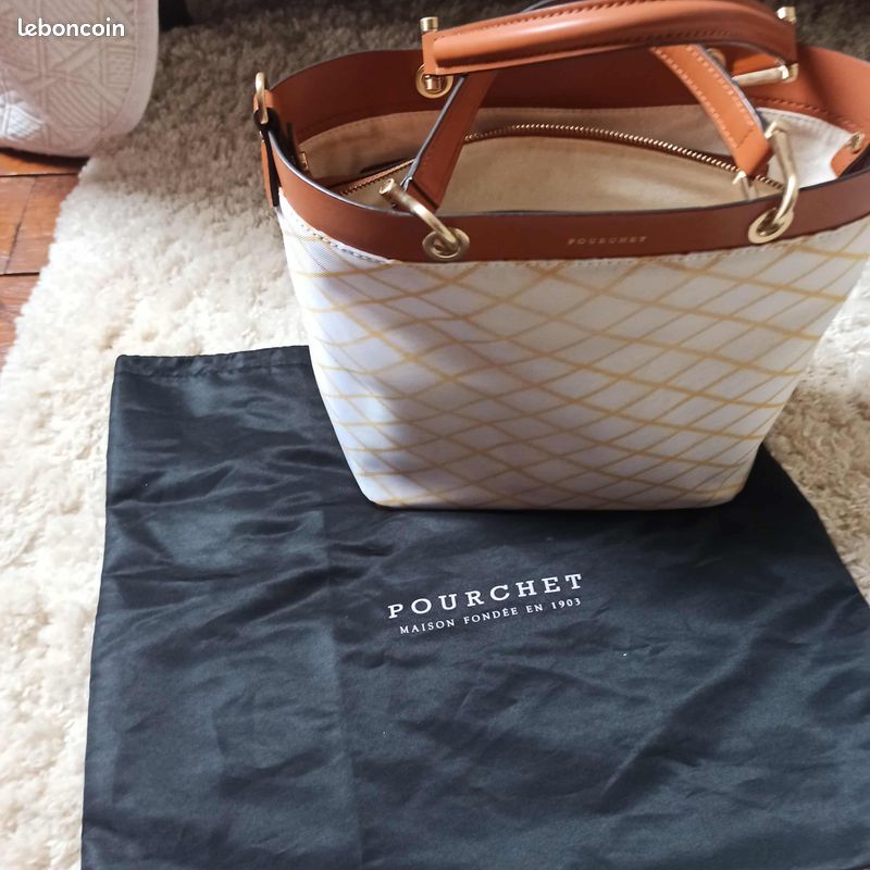 Maison Pourchet Sac Pourchet Toile Enduite Sac Porté épaule Toile