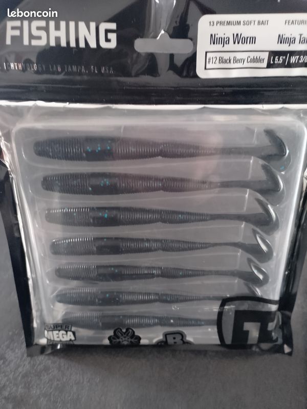 13 Fishing - Lot De 5 Vers Ninja 7 Pouces - Appâts Souples Pour Pêche