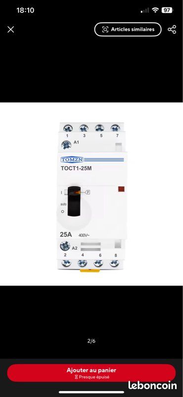 Cikonielf Disjoncteur 4P Montage Sur Rail DIN Commutateur De Protection