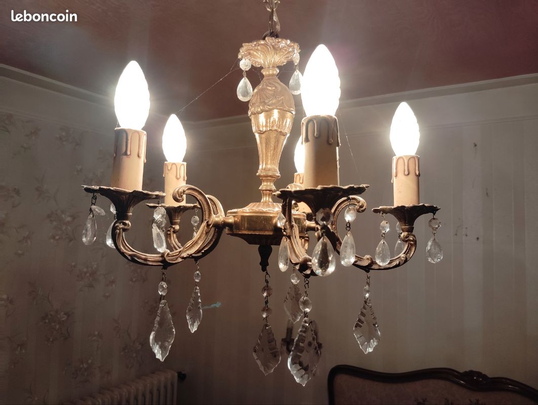 Vend lustre métal/verre (image 1)