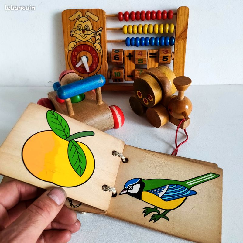 Lot de 4 jouets pour enfant - jeux d'éveil pour enfants - jouets en bois - vintage 50's (image 7)