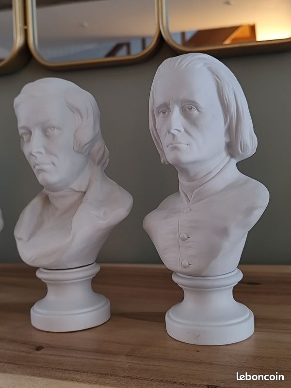 Statues bustes compositeurs biscuit courant XXeme (image 4)