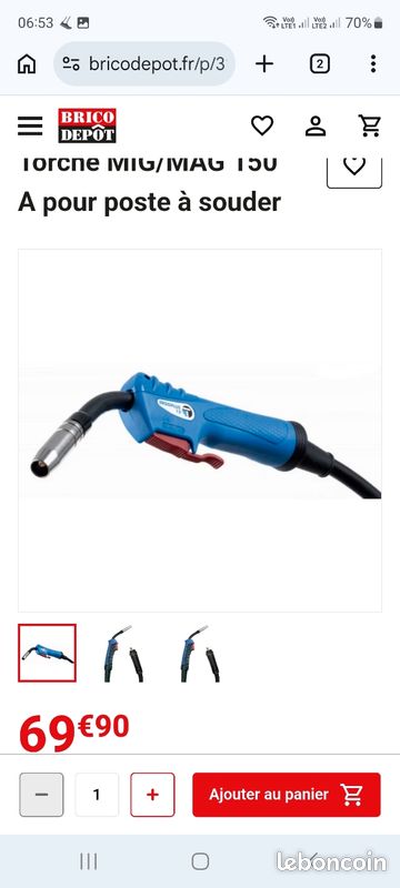 Destockage Torche MIG/MAG 150 A pour poste à souder neuf (image 3)