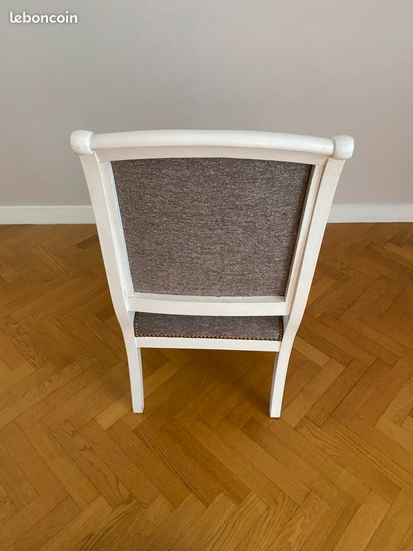 Fauteuil bois, peint en blanc, exellent état (image 4)
