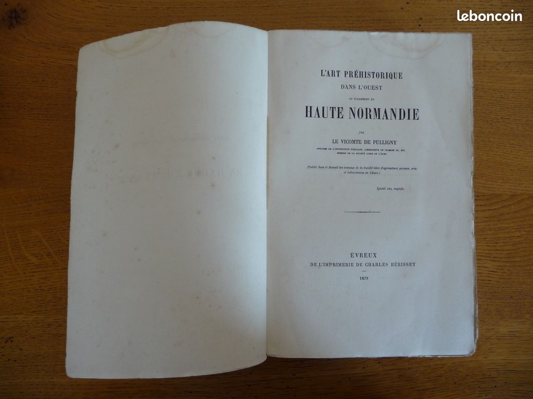 L'ART PREHISTORIQUE dans l'Ouest et notamment en HAUTE NORMANDIE par le Vicomte de Pulligny (1880) (image 2)