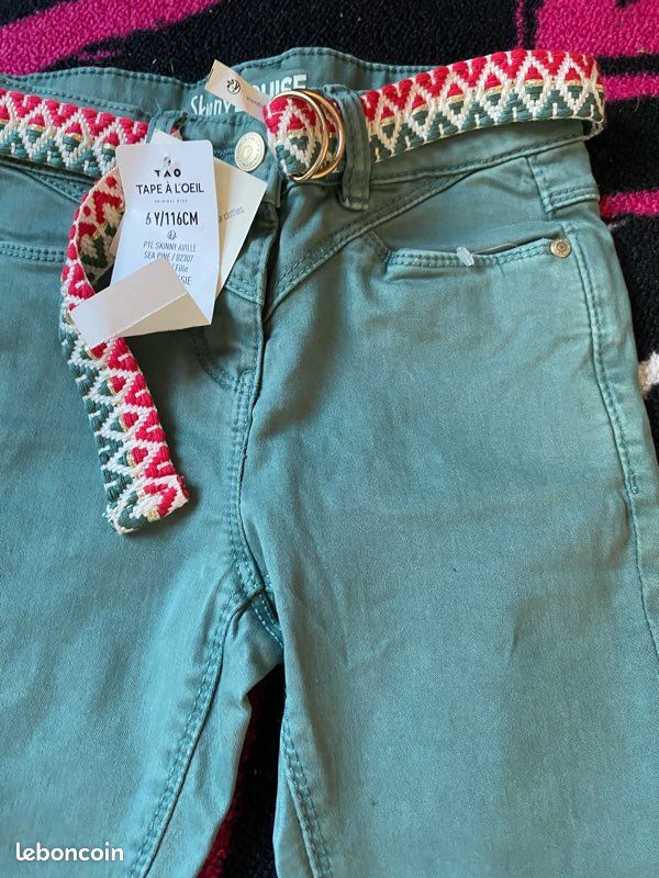 Pantalon avec ceinture fille 6 ans Tape à l’œil (image 2)