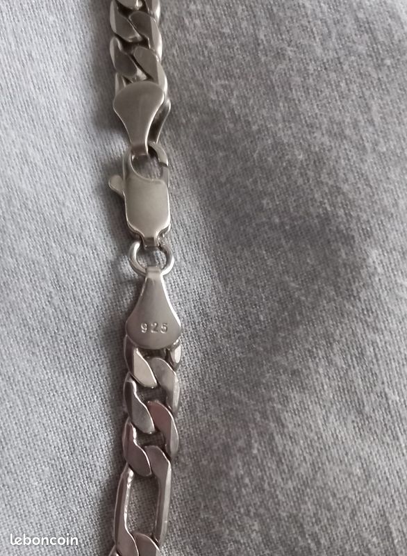 Chaîne En Argent 925/1000 – Longueur 46 Cm, état Neuf Jamais Porté, Sans Marque