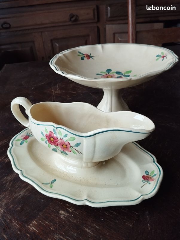 Saucière et coupe à fruit sarguemine (image 2)