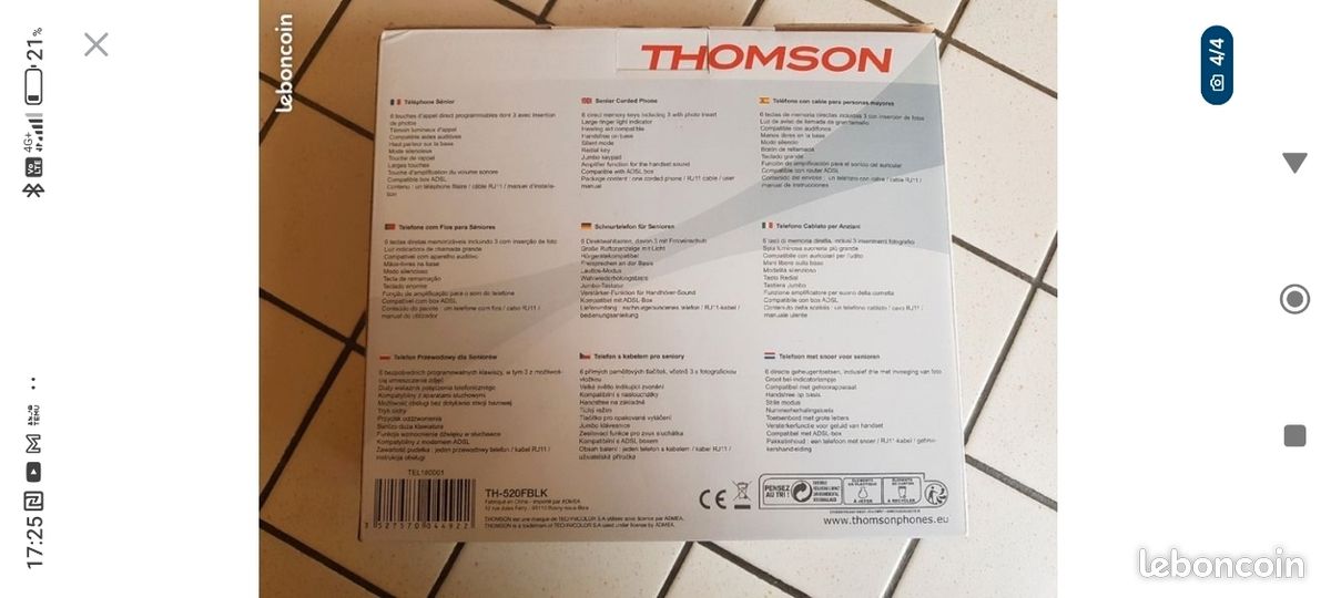 Téléphone filaire a larges touches Thomson (image 4)