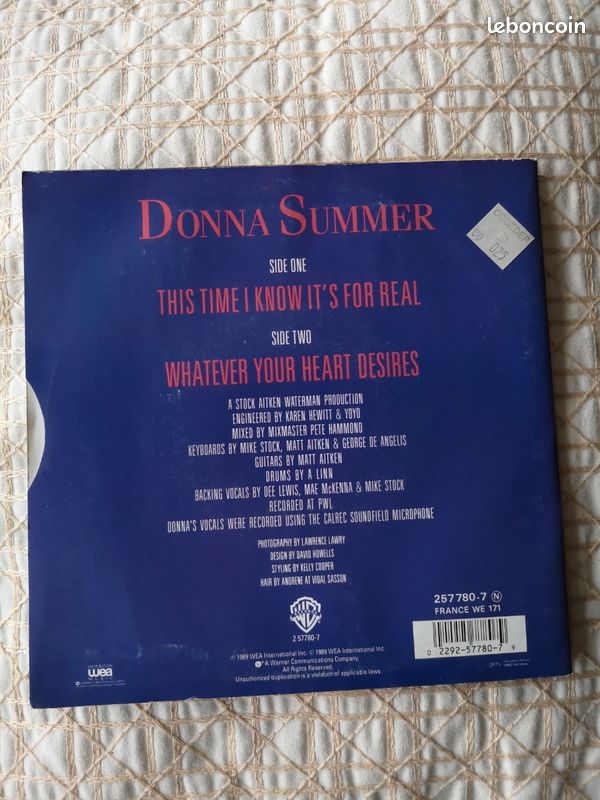 Dona summer - this time I know it's for real en 45 tours (image 2)