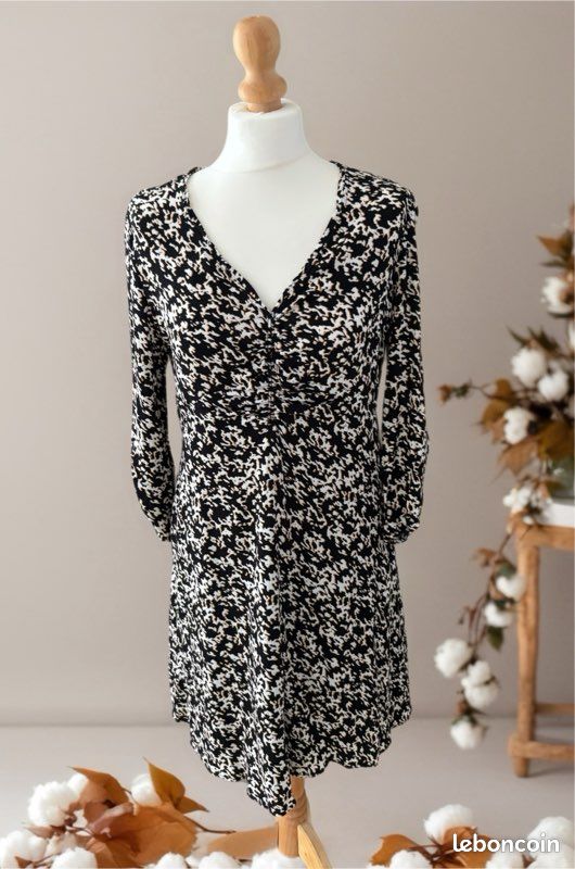 Robe Léopard Comptoir Des Cotonniers Taille S - Noir/gris, En Très Bon état !