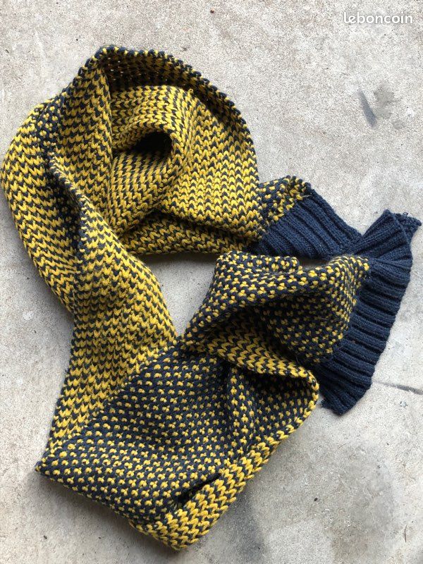 écharpe bleu et jaune tendance de marque (image 1)