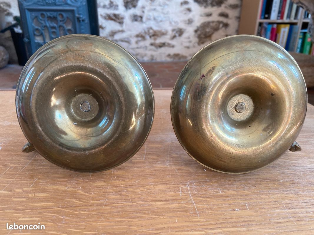 Paire de bougeoirs en cuivre vintage (image 2)
