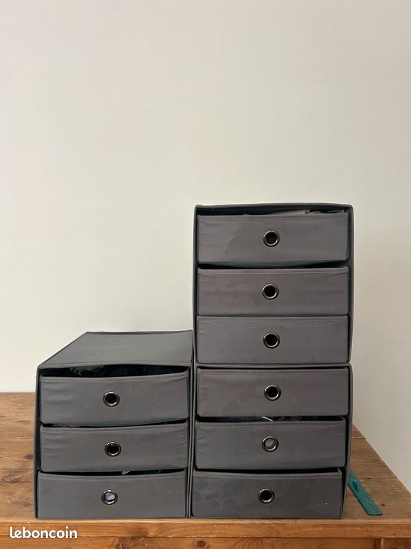 Lot de 3 mini-commodes IKEA BLÄDDRA – 3 tiroirs – Gris
