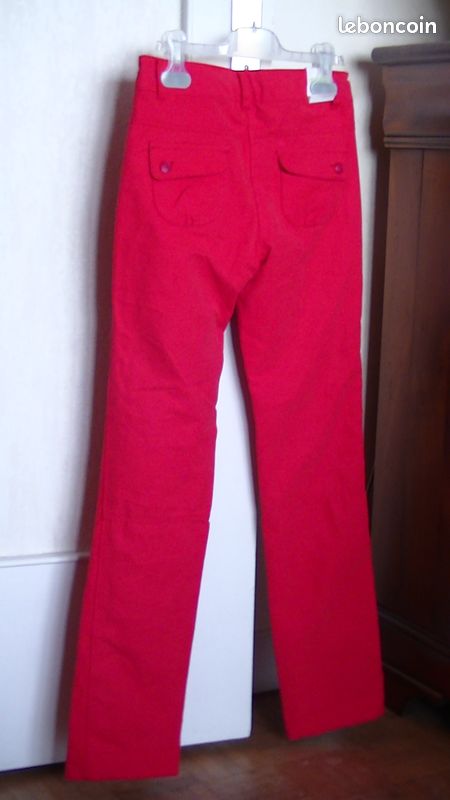 Pantalon fille NEUF rouge VERT BAUDET 12 ans Etiq (image 2)