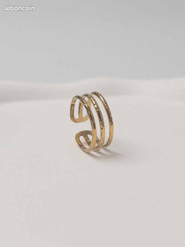 Bague Dorée En Acier Inoxydable - Ouverte (ajustable) - Neuf Avec étiquettes
