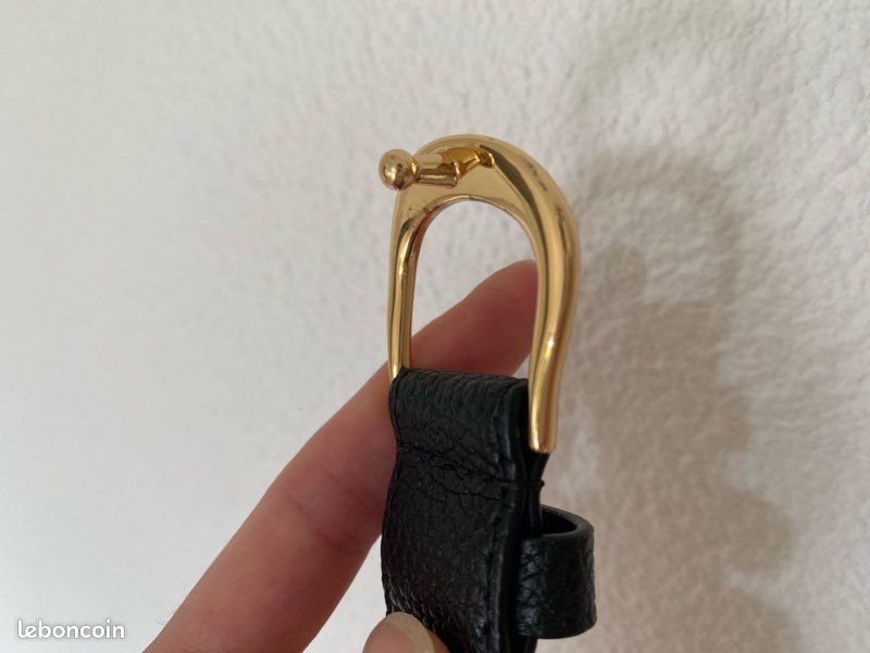 ⚜️ LAUREN RALPH LAUREN Classic Kenton Ceinture fine en cuir noir boucle ardillon dorée taille 70 🖤 (image 15)