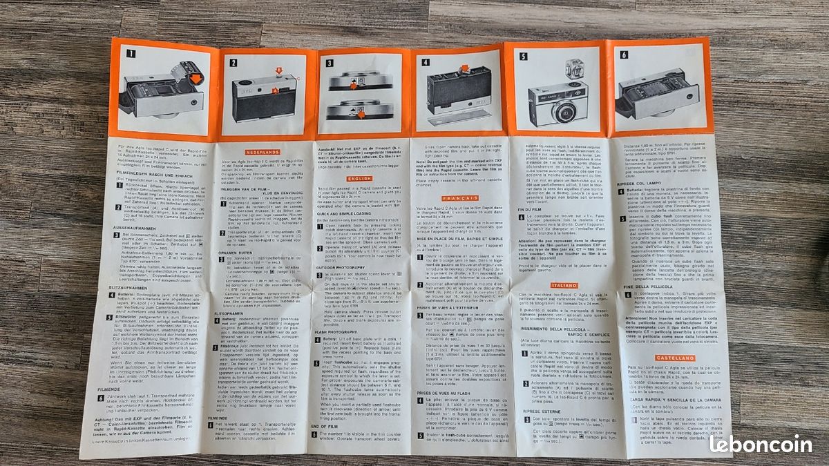 Appareil Photo Argentique Agfa ISO-Rapid 1970 – Avec Pochette – Non Testé