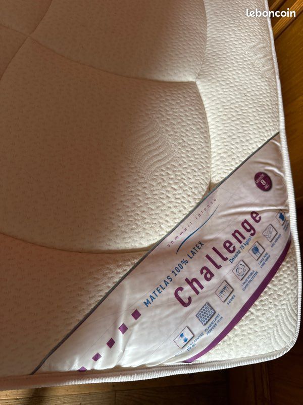 Ensemble Lit 90x200 & Chevet VINCENT SHEPPARD + Matelas Latex NEUF (image 5)