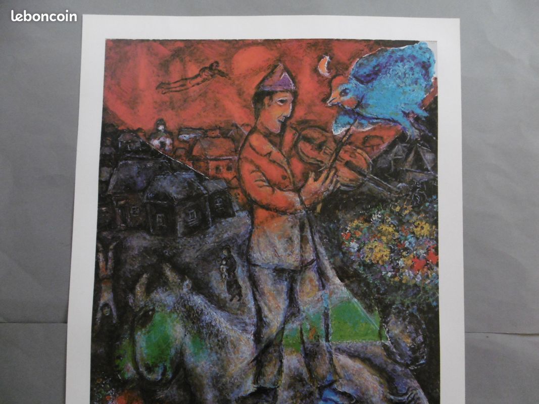 CHAGALL Marc AFFICHE ORIGINALE 1979 PEINTURES 1977-1979 Musicien violoniste musique art (image 2)