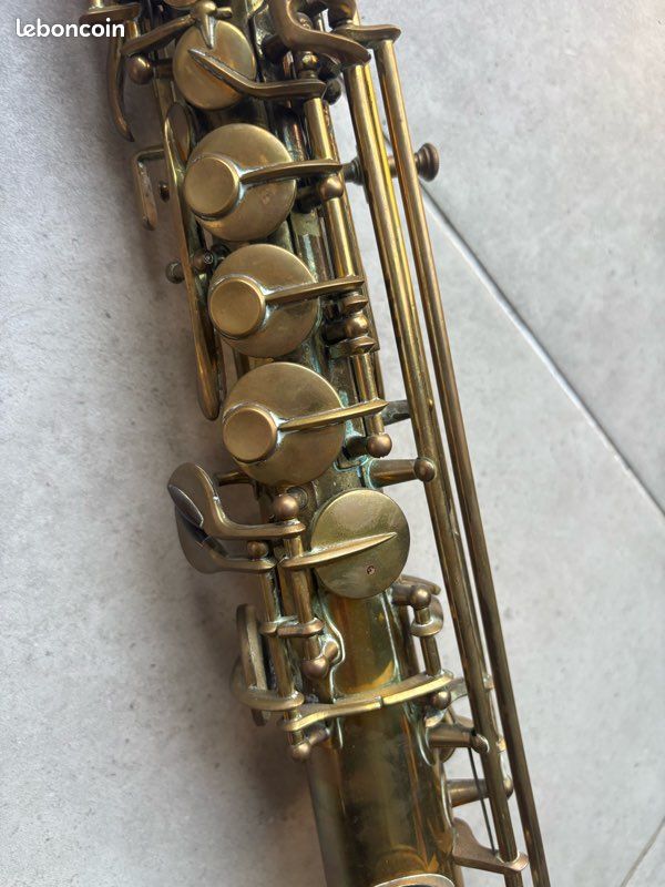 Saxophone Soprano Droit Ancien Couesnon & Cie Monopole 1924 - Instrument de Musique Vintage à Restaurer (image 9)