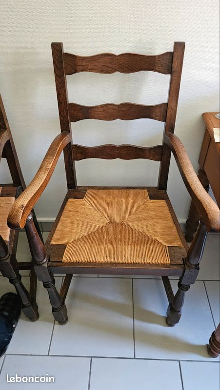 Fauteuil bois rotin (image 2)