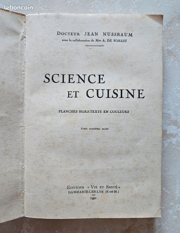 Livre ancien Science et Cuisine (image 2)