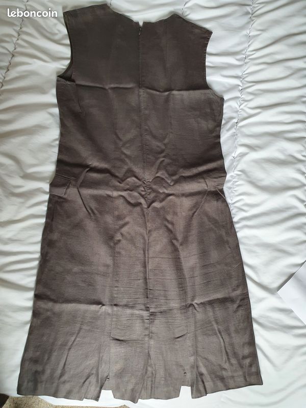 Robe en lin gris taille 36 (image 3)