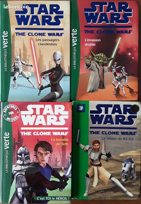 Lot de 4 livres Star wars The clone wars Bibliothèque Verte (image 1)