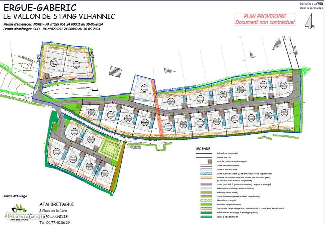 Terrain 334 m² Ergue Gaberic (image 1)