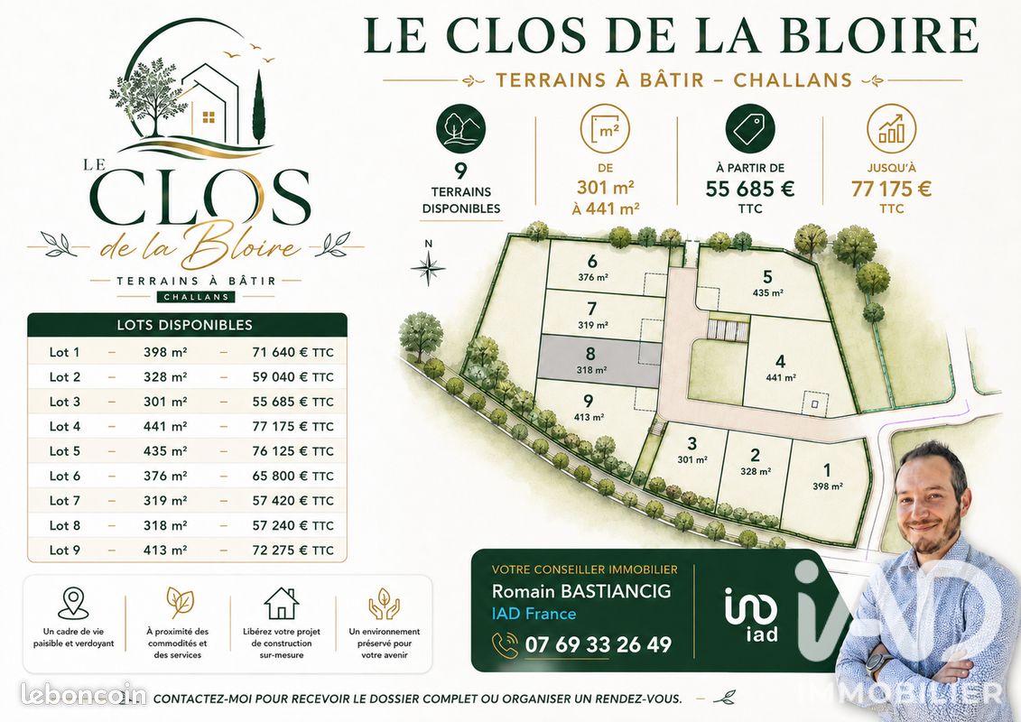 Terrain 318 m² · à Challans · 318 m² · 57 240 €