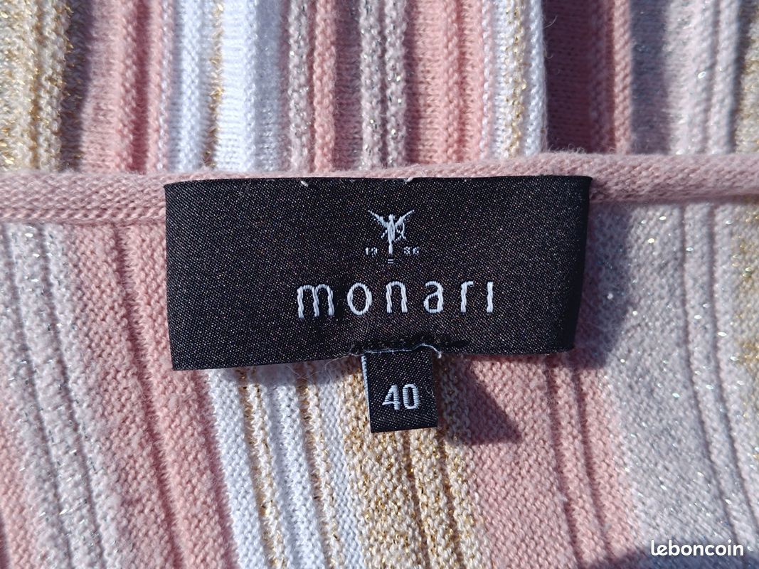Haut Femme Monari Par T.O.P. - Rose, Sans Manches, En Viscose, Très Bon état Occasion