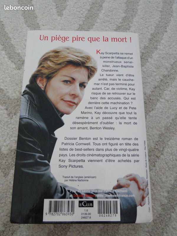 Livre " Dossier Benton " de Patricia Cornwell (image 2)