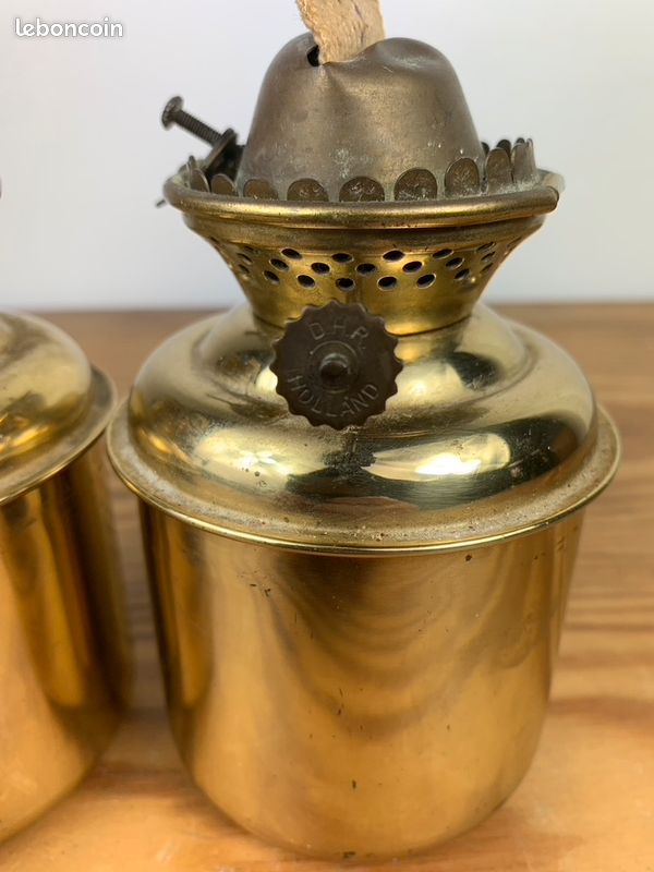Paire de lampes à huile en laiton Davy and Co Yacht